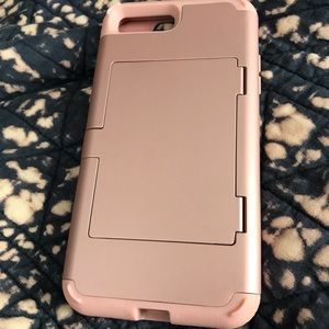 iPhone 7 PLUS Rose Gold Wallet Case with Mirror